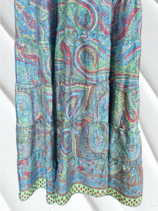 Art Silk Paisley Floral Maxi Dress Womens Size Small Spring Summer Vibe - Picture 3 of 6